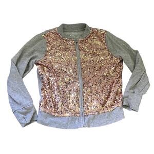 5 for $20 Gray Justice Pink Sequined Zip Up Jacket